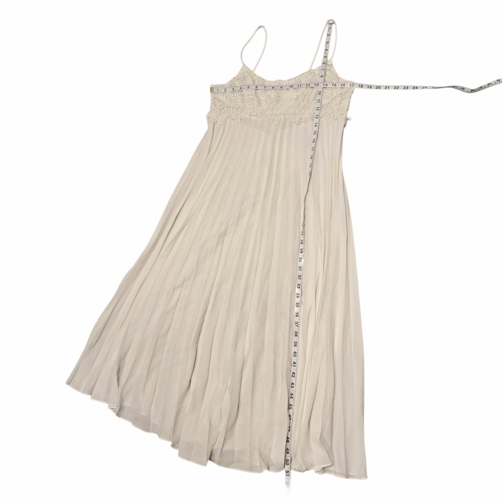 Flora White Ivory Crochet Sleeveless Accordion Night Dress Slip L - Picture 6 of 7
